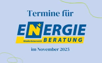 Energieberatungstermine im November 2025 und Jänner 2026